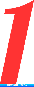 Samolepka Startovní číslo 1 typ 3 světle červená