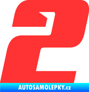 Samolepka Startovní číslo 2 typ 6 světle červená