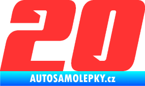 Samolepka Startovní číslo 20 typ 6 světle červená