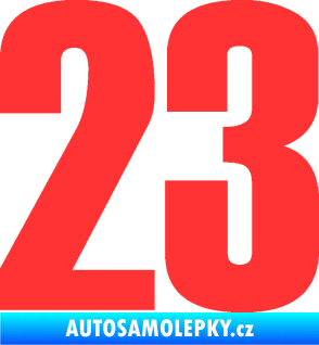 Samolepka Startovní číslo 23 typ 2          světle červená
