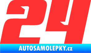 Samolepka Startovní číslo 24 typ 6 světle červená