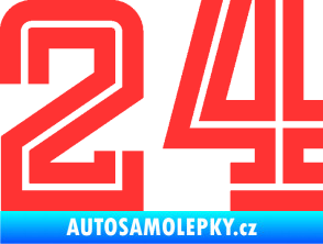 Samolepka Startovní číslo 24 typ 7 světle červená