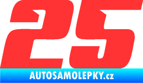 Samolepka Startovní číslo 25 typ 6 světle červená