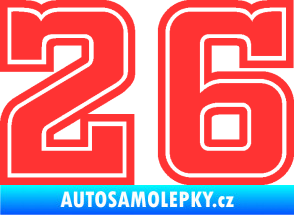 Samolepka Startovní číslo 26 typ 5 světle červená