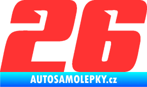 Samolepka Startovní číslo 26 typ 6 světle červená
