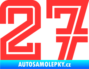 Samolepka Startovní číslo 27 typ 7 světle červená