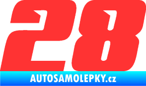 Samolepka Startovní číslo 28 typ 6 světle červená