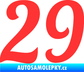 Samolepka Startovní číslo 29 typ 3 světle červená
