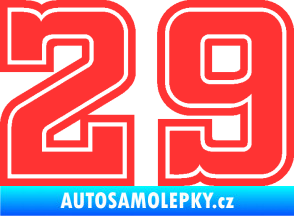 Samolepka Startovní číslo 29 typ 5 světle červená