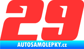 Samolepka Startovní číslo 29 typ 6 světle červená