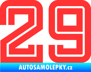 Samolepka Startovní číslo 29 typ 7 světle červená