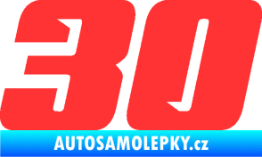 Samolepka Startovní číslo 30 typ 6 světle červená