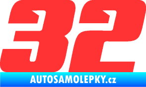Samolepka Startovní číslo 32 typ 6 světle červená