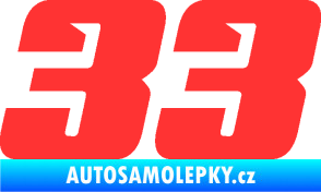 Samolepka Startovní číslo 33 typ 6 světle červená