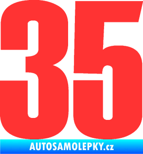 Samolepka Startovní číslo 35 typ 2  světle červená