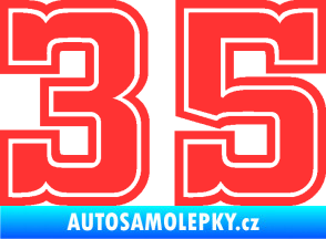 Samolepka Startovní číslo 35 typ 5 světle červená