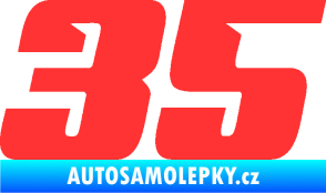 Samolepka Startovní číslo 35 typ 6 světle červená