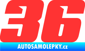 Samolepka Startovní číslo 36 typ 6 světle červená
