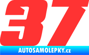 Samolepka Startovní číslo 37 typ 6 světle červená