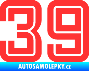 Samolepka Startovní číslo 39 typ 7 světle červená