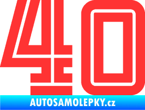 Samolepka Startovní číslo 40 typ 7 světle červená