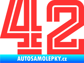 Samolepka Startovní číslo 42 typ 7 světle červená