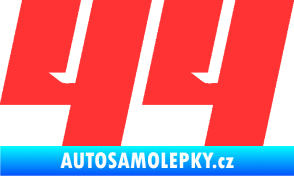 Samolepka Startovní číslo 44 typ 6 světle červená