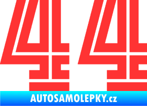 Samolepka Startovní číslo 44 typ 7 světle červená