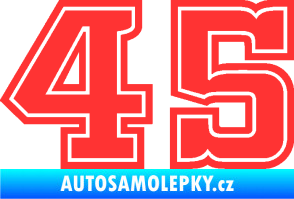 Samolepka Startovní číslo 45 typ 5 světle červená