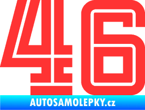 Samolepka Startovní číslo 46 typ 7 světle červená