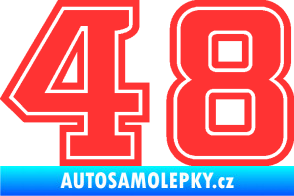 Samolepka Startovní číslo 48 typ 5 světle červená