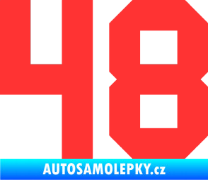 Samolepka Startovní číslo 48 světle červená