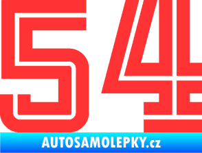 Samolepka Startovní číslo 54 typ 7 světle červená