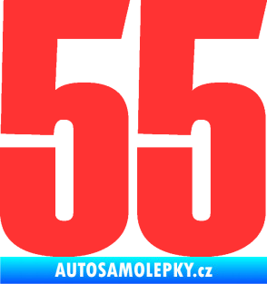 Samolepka Startovní číslo 55 typ 2   světle červená