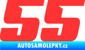 Samolepka Startovní číslo 55 typ 6 světle červená