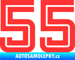 Samolepka Startovní číslo 55 typ 7 světle červená