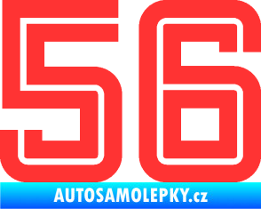Samolepka Startovní číslo 56 typ 7 světle červená