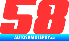 Samolepka Startovní číslo 58 typ 6 světle červená