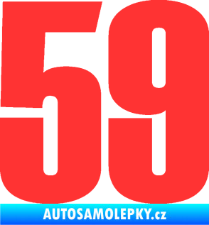 Samolepka Startovní číslo 59 typ 2    světle červená