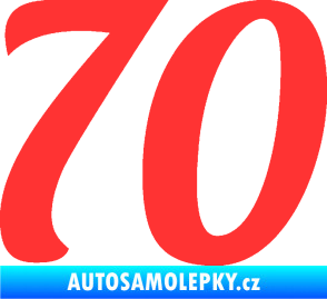 Samolepka Startovní číslo 70 typ 3  světle červená