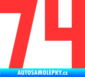 Samolepka Startovní číslo 74 světle červená