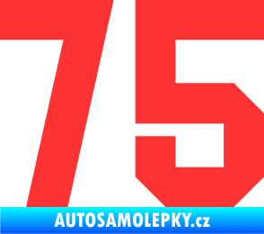 Samolepka Startovní číslo 75 světle červená