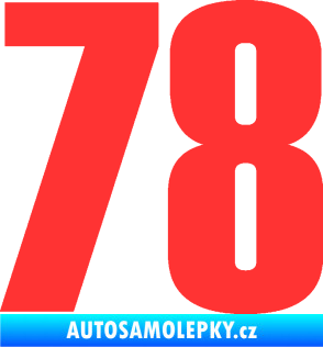 Samolepka Startovní číslo 78 typ 2         světle červená
