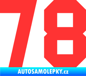 Samolepka Startovní číslo 78 světle červená