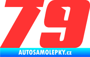 Samolepka Startovní číslo 79 typ 6 světle červená