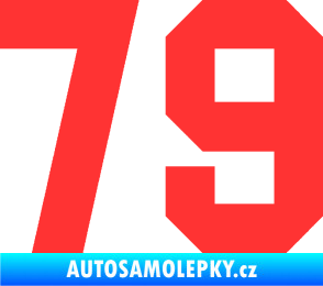 Samolepka Startovní číslo 79 světle červená