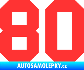 Samolepka Startovní číslo 80 světle červená