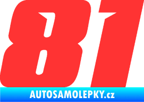 Samolepka Startovní číslo 81 typ 6 světle červená