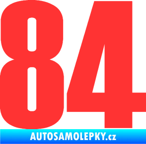 Samolepka Startovní číslo 84 typ 2    světle červená