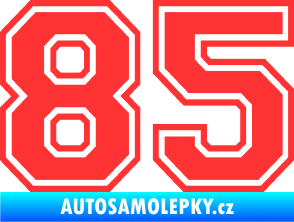 Samolepka Startovní číslo 85 typ 4 světle červená
